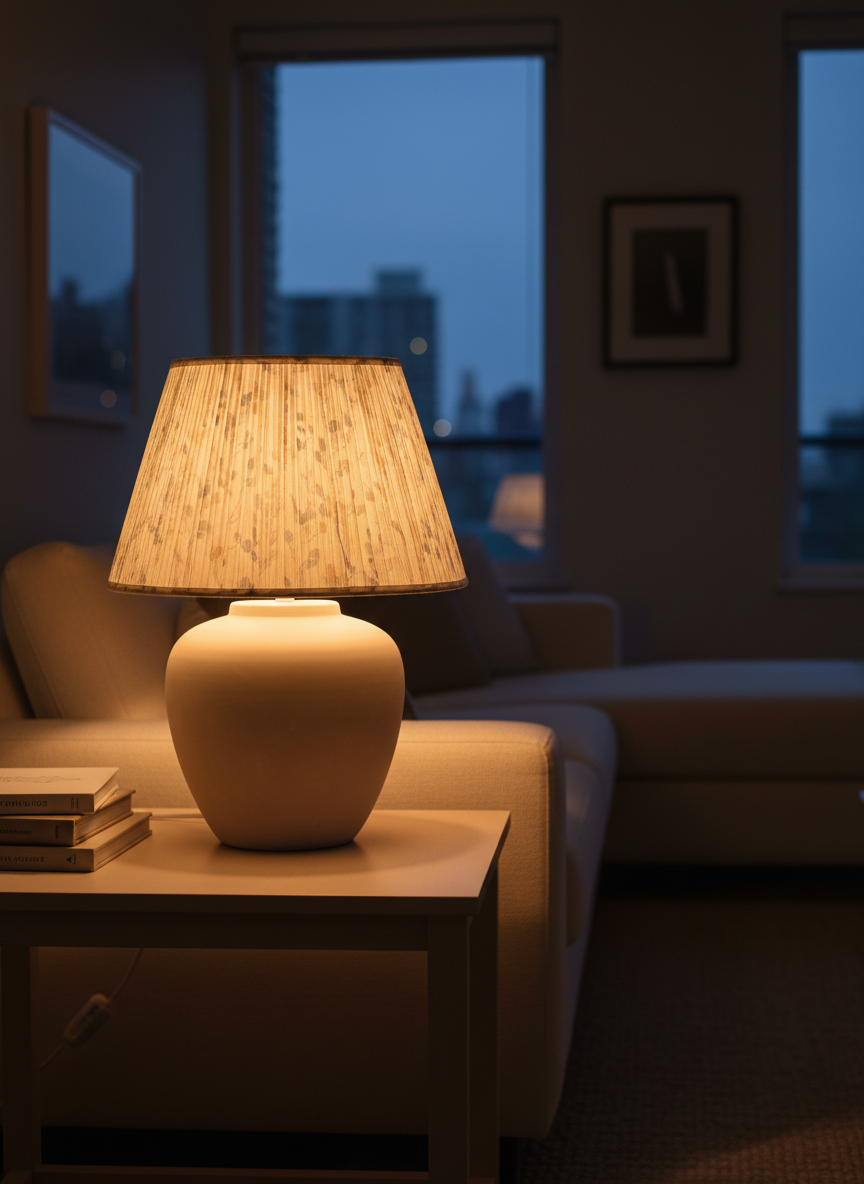 AI-generated ceramic lamp base texture extreme close-up