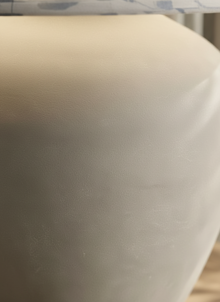 AI-generated ceramic lamp base texture extreme close-up